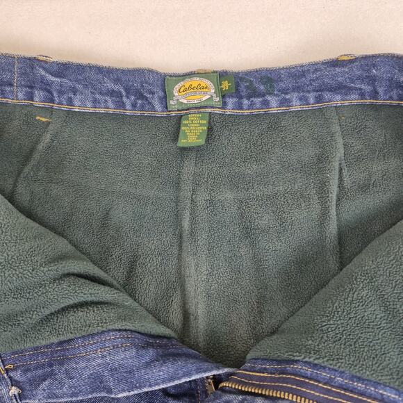 Cabela's Jeans Men's 38 x 30 Flannel Lined Straight Leg Medium Wash Denim Pants - Picture 7 of 10